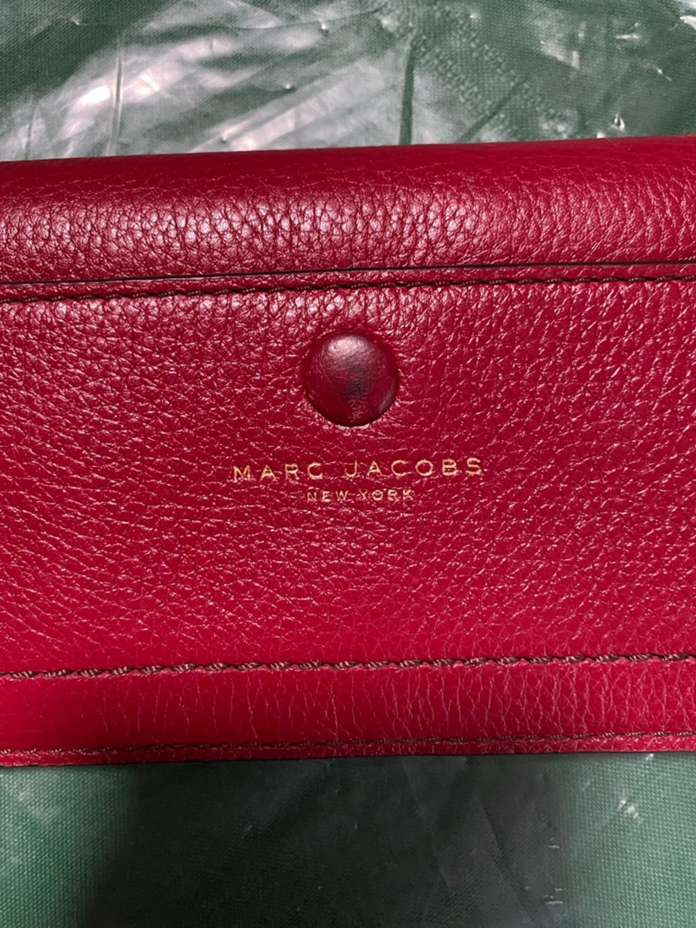 Marc Jacobs Red Pebbled Leather Snap Wallet - Picture 2 of 12